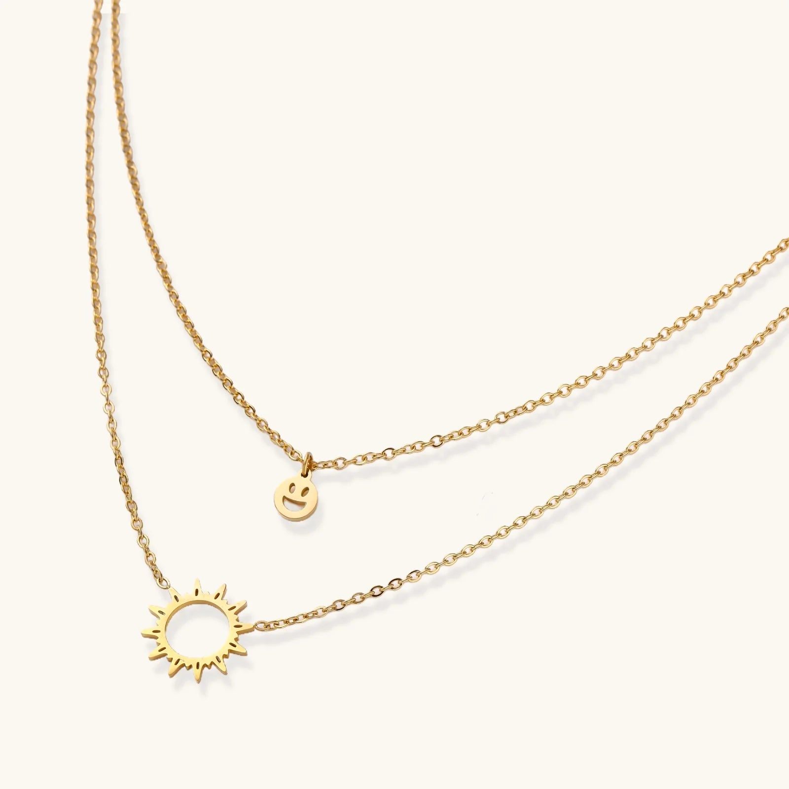Sunshine Smiley Layered Necklace - Farnelli