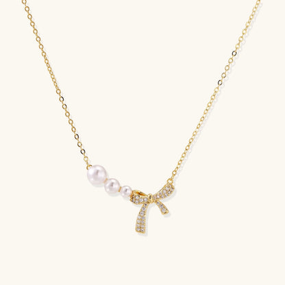 Pearl Bow Dreams Necklace - Farnelli