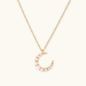 Luna Pearl Crescent Necklace - Farnelli
