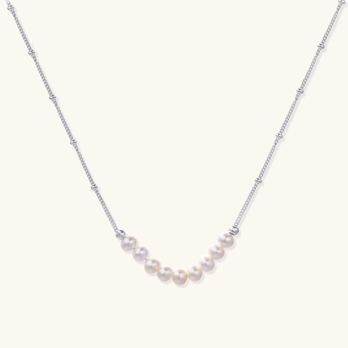 Luna Pearl Arc Necklace - Farnelli
