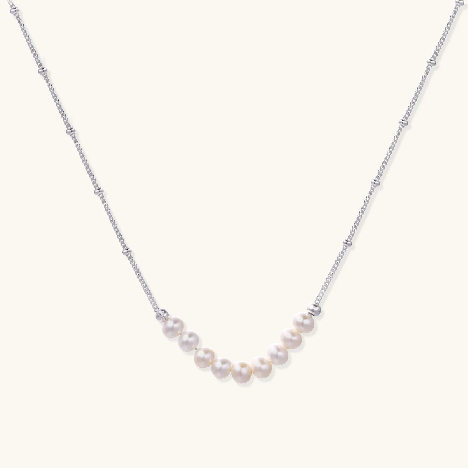 Luna Pearl Arc Necklace - Farnelli