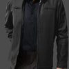 Men's Full Size Zip Up Long Sleeve Jacket Plus Size - Black