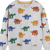 Children's Dinosaur Print Crew Neck Sweatshirt - Light Gray