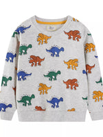 Children's Dinosaur Print Crew Neck Sweatshirt - Farnelli