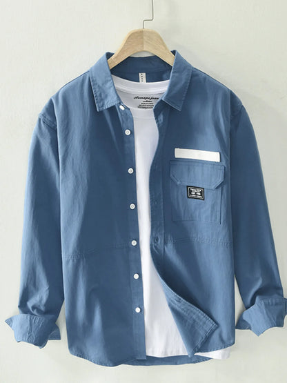 Men's Plus Size Button Up Long Sleeve Shirt - Farnelli