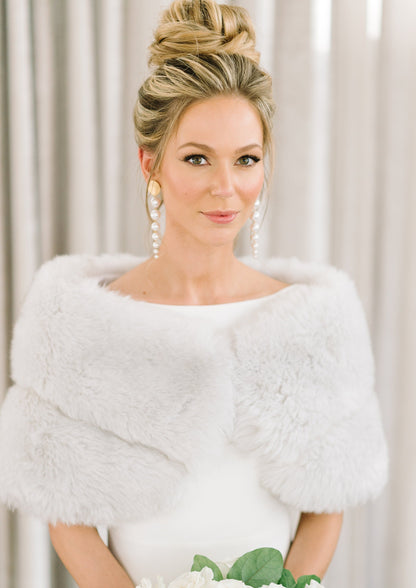 Light Gray / Silver Fur Wrap (Penelope LGry07)