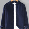 Men's Plus Size Button Up Long Sleeve Shirt - Dark Blue