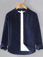 Men's Plus Size Button Up Long Sleeve Shirt - Farnelli