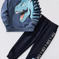 Children's Dinosaur Print Long Sleeve Sweatshirt & Pants Set - Farnelli