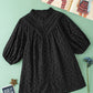 Arielle Embroidered Hollow-out Puff Sleeve Blouse - Farnelli