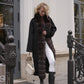 Brackley Alaska Outerwear Company genuine polar fox fur double-face coat in soft white fur