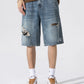 Men's Distressed Loose Fit Denim Shorts - Farnelli