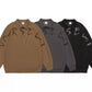 Men's Plus Size Letter Long Sleeve Polo Sweatshirt - Farnelli