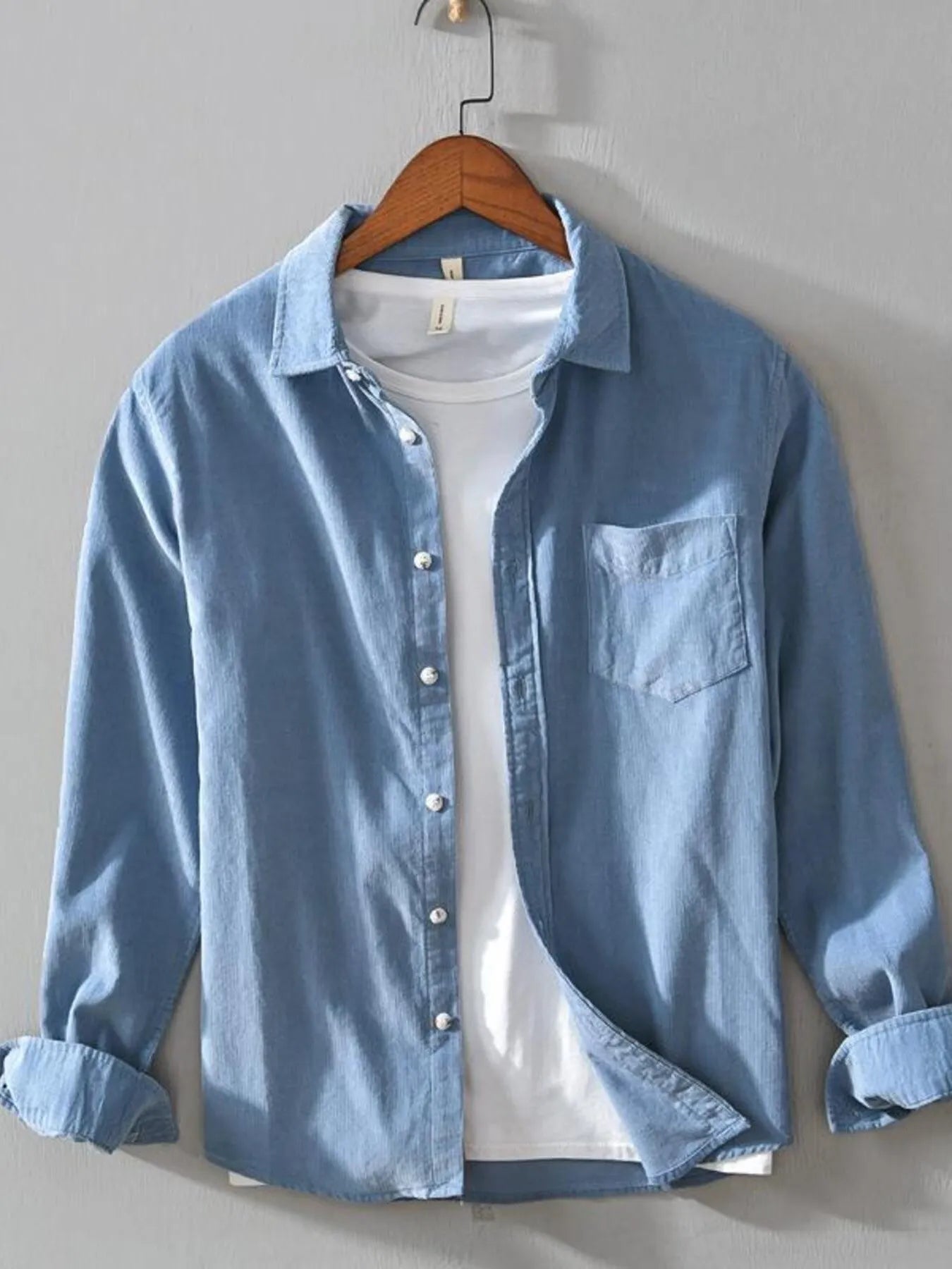 Men's Plus Size Button Up Long Sleeve Shirt - Farnelli