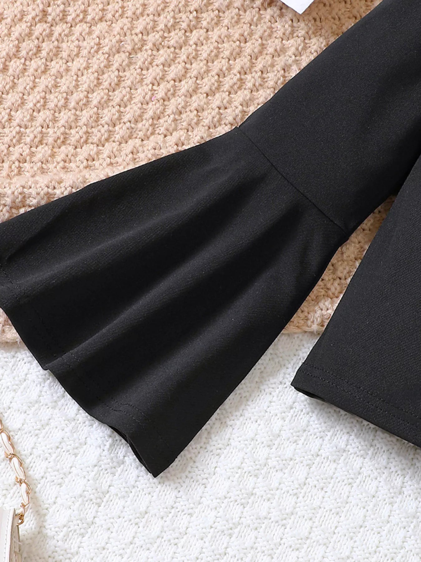 Children's Solid Top & Floral Flare Pants Set - Farnelli