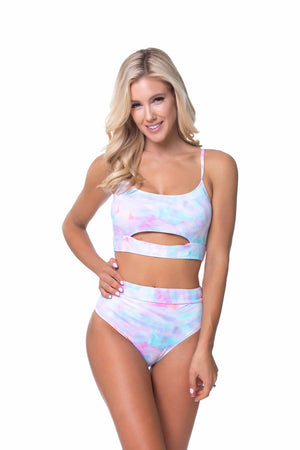 TIE DYE HIGH WAIST BIKINI SET