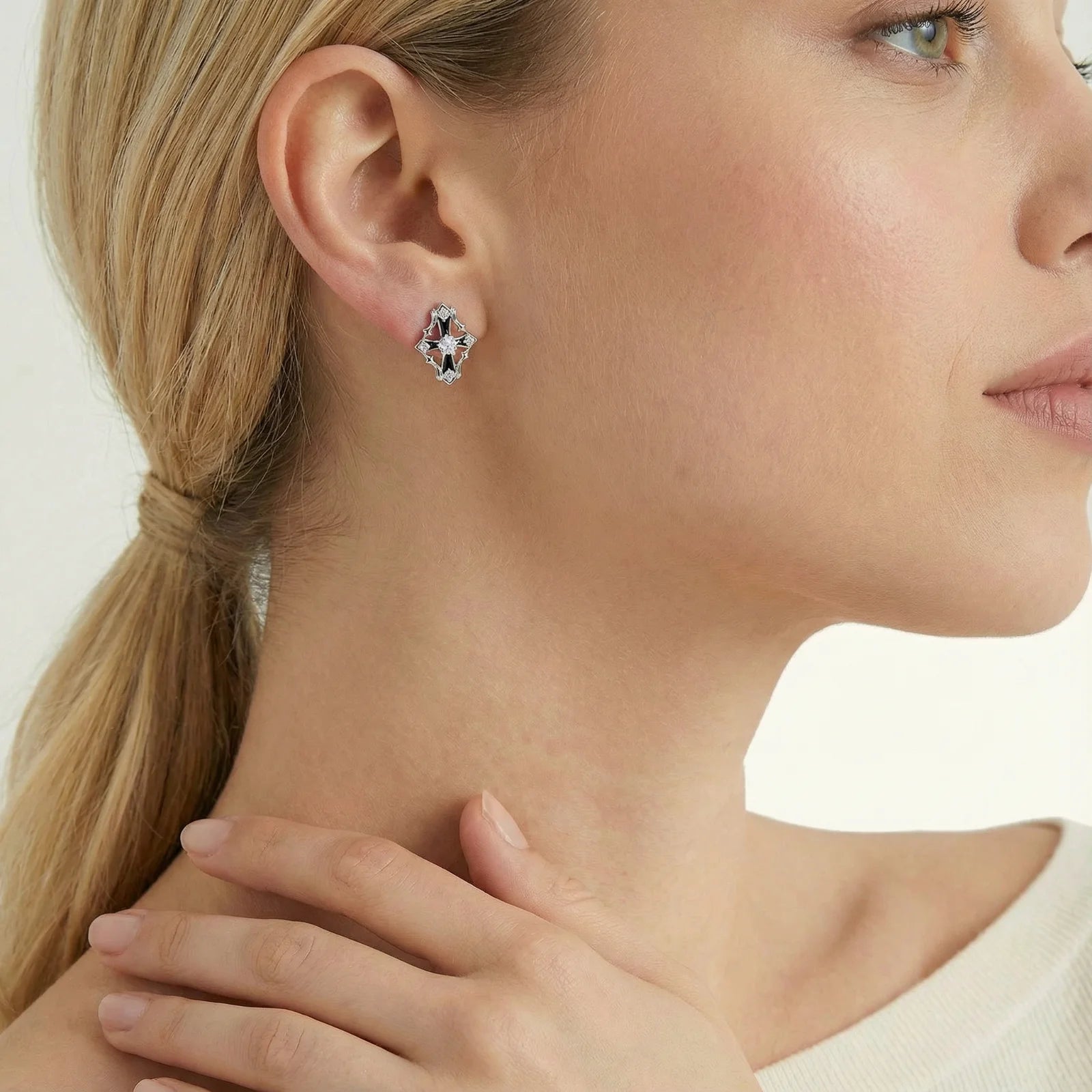 Celestial Cross Studs - Farnelli