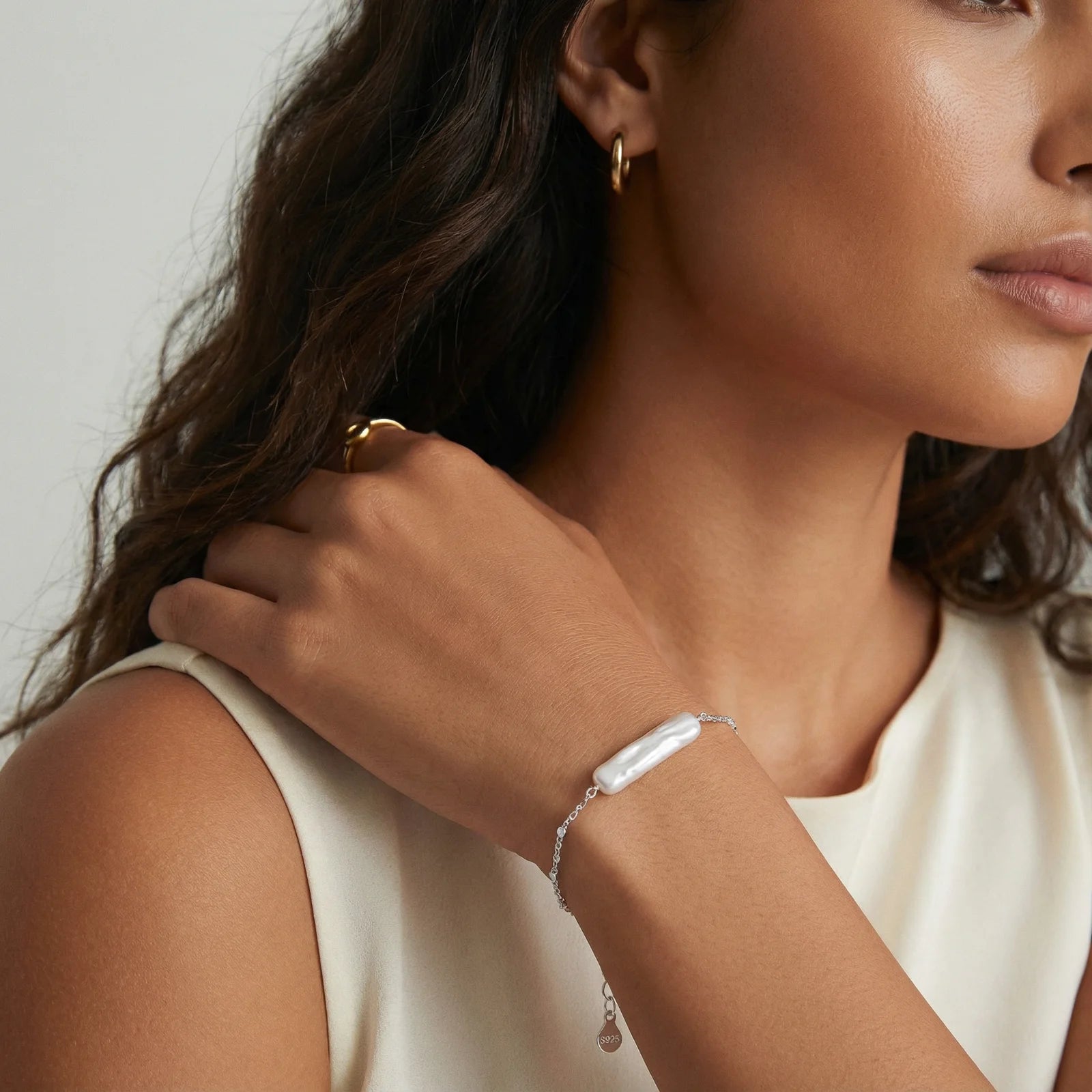 Baroque Pearl Chain Bracelet - Farnelli