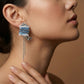 Denim Fringe Chain Earrings - Farnelli