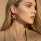 Golden Petal Statement Earrings - Farnelli