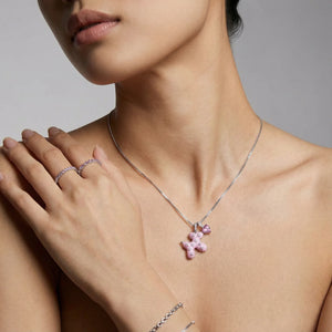 Pink Cross Heart Necklace - Farnelli