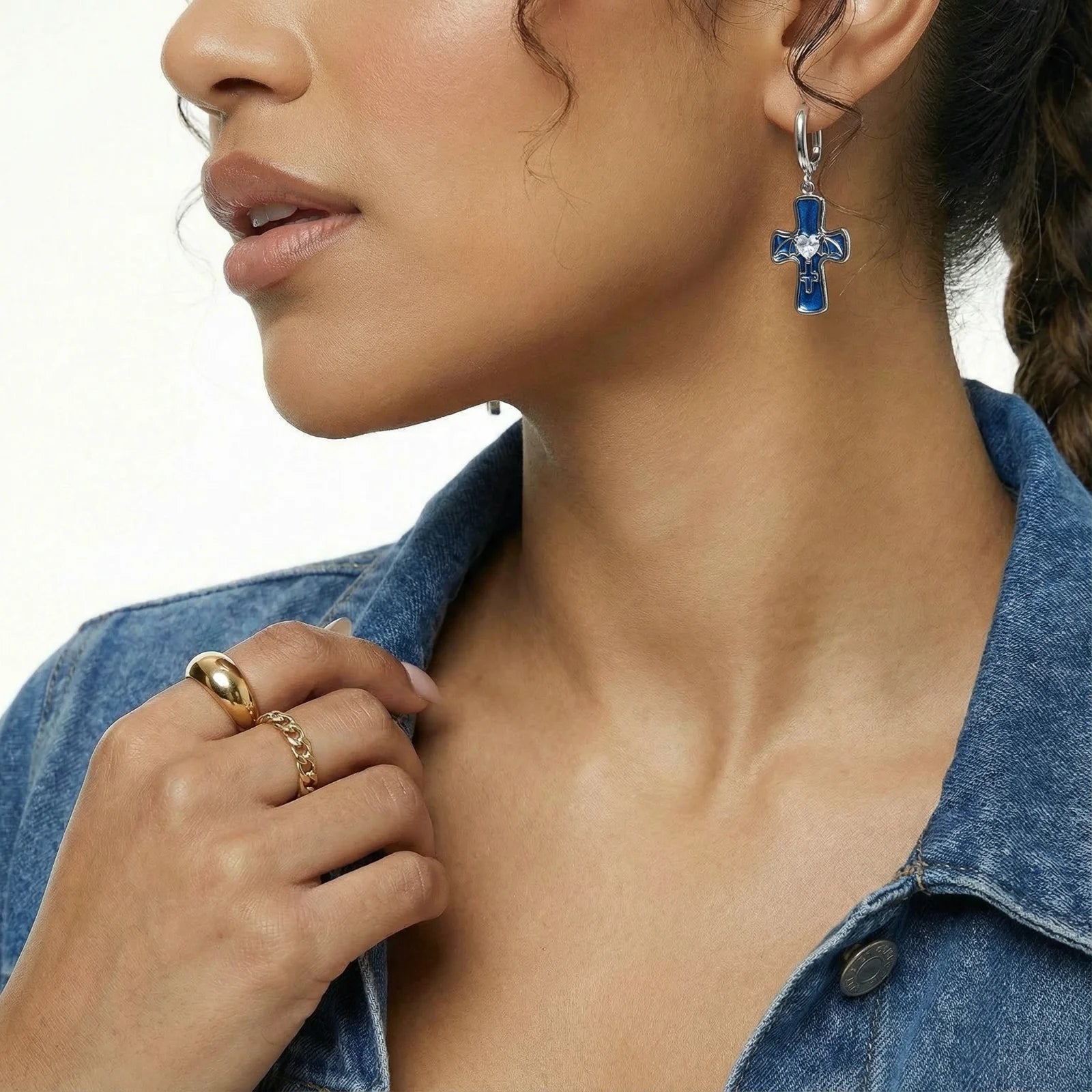 Guardian Angel Cross Earrings - Farnelli