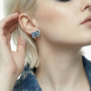 Denim Dreams Bow Earrings - Farnelli