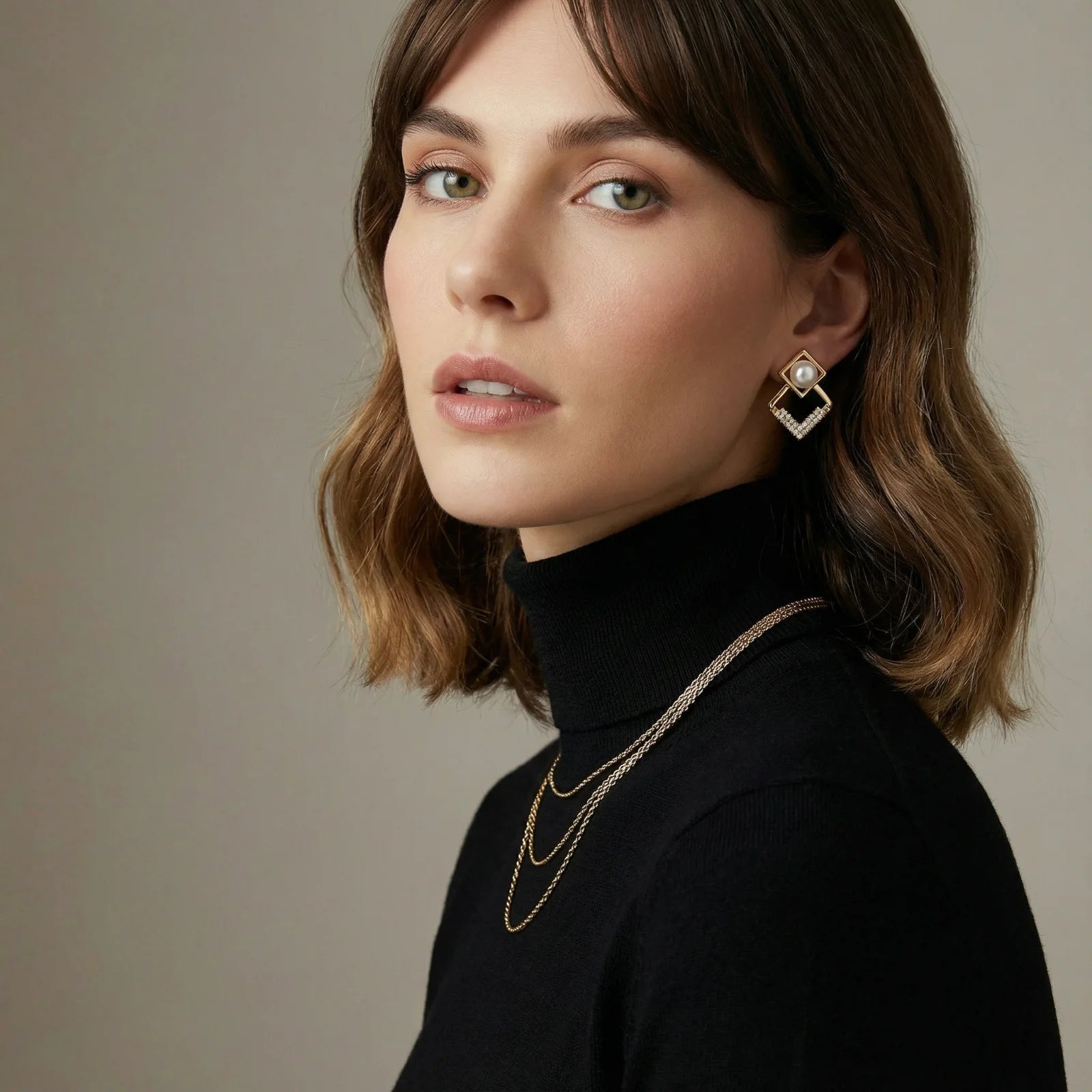Pearl Geometry Earrings - Farnelli