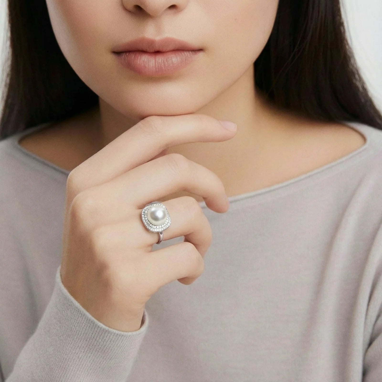 Pearl Halo Dreams Ring - Farnelli