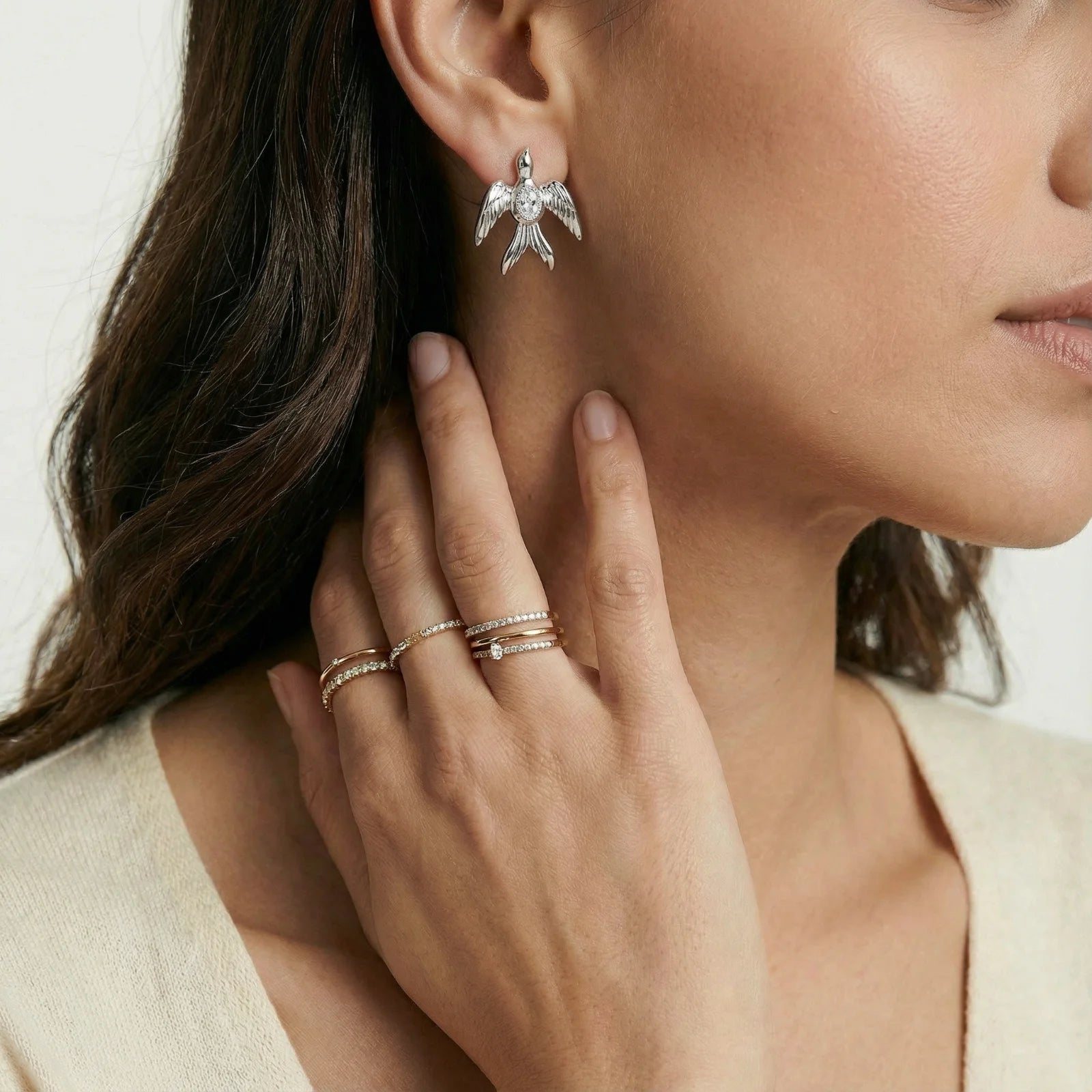 Silver Phoenix Studs - Farnelli