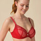 Gossard Viva Red Sheer Plunge Bra-2