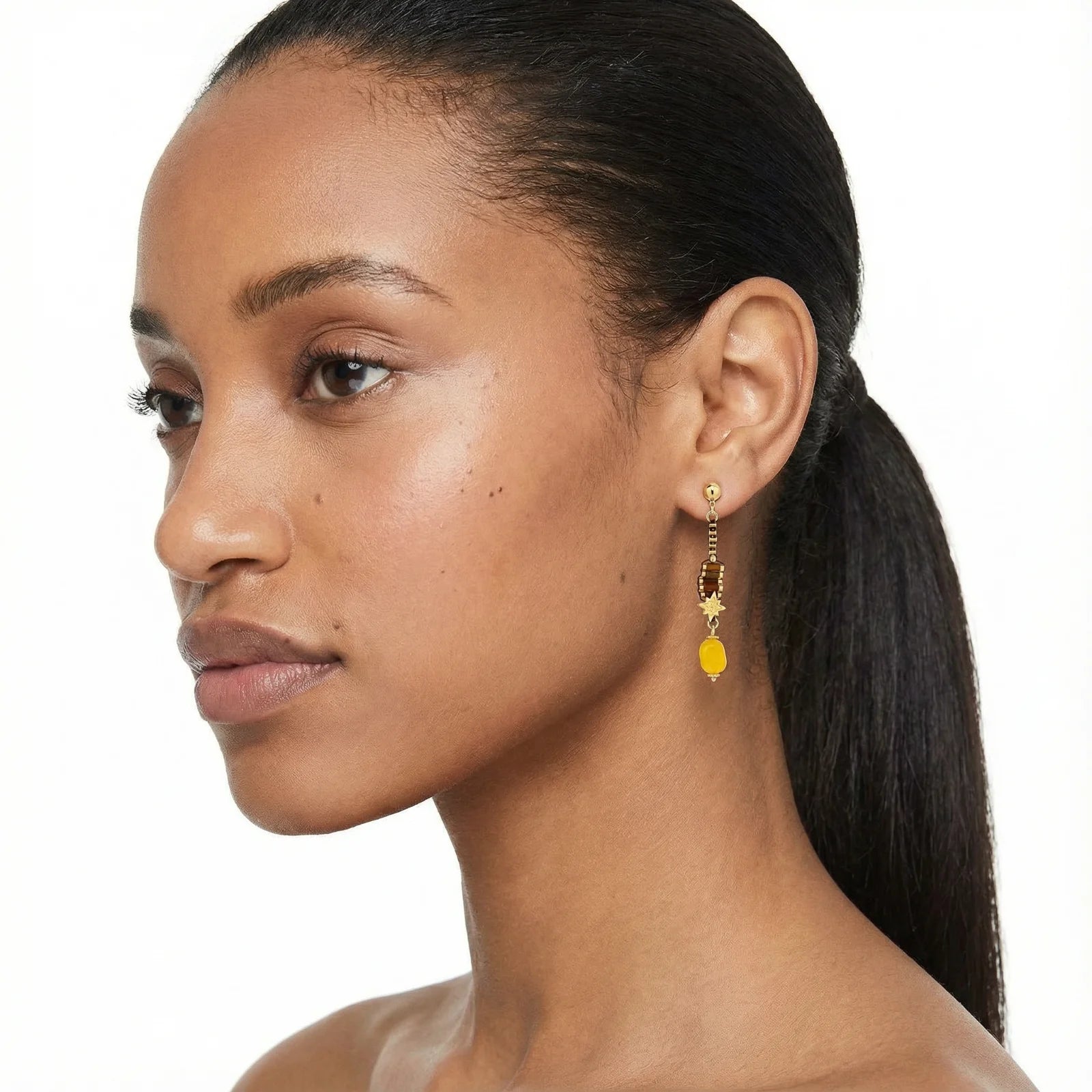 Celestial Amber Drop Earrings - Farnelli