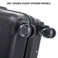 HouseOfZazla 3-piece spinner wheel luggage set with combination locks in assorted sizes
