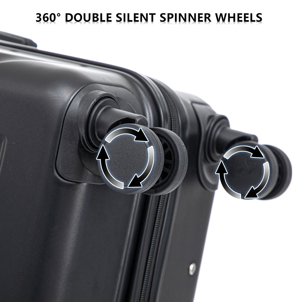 HouseOfZazla 3-piece spinner wheel luggage set with combination locks in assorted sizes