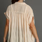 Umgee Full Size Textured Button Down Short Sleeve Shirt Plus Size - Farnelli