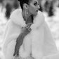 Ivory White Faux Fur Cape (Juliet Wht01)