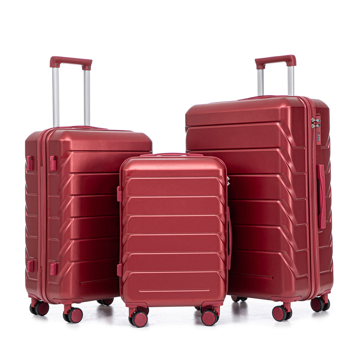 HouseOfZazla 3-piece spinner wheel luggage set with combination locks