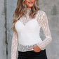 Adalynn Sheer Floral Lace Long Sleeve Top - Farnelli