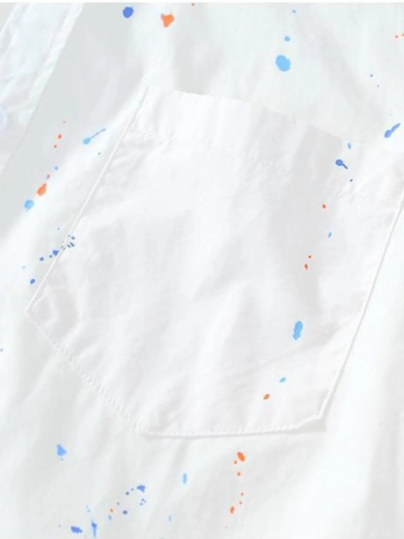 Men's Plus Size Casual Paint Splatter Short Sleeve Button-Up Shirt - Farnelli