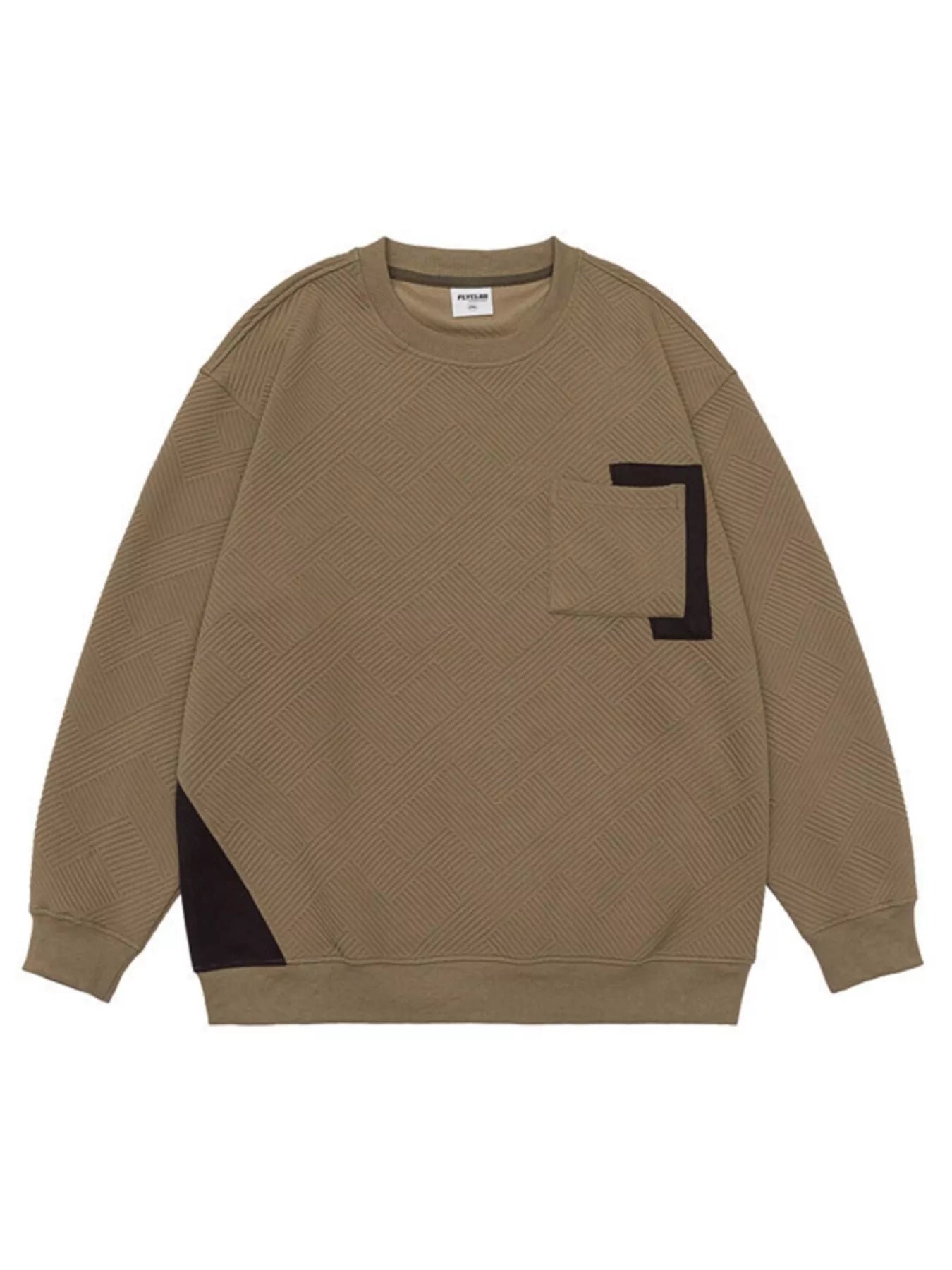 Men's Plus Size Crew Neck Sweatshirt with Pocket Detail - Farnelli