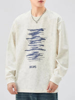 Men's Plus Size Graphic Round Neck Long Sleeve T-Shirt - Farnelli