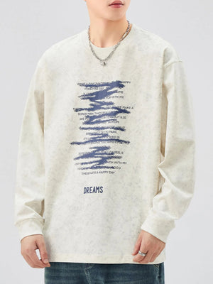 Men's Plus Size Graphic Round Neck Long Sleeve T-Shirt - Farnelli