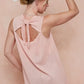 BiBi Popcorn Waffle Open Back Top with Tied Ribbon - Farnelli