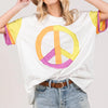 SAGE + FIG Color Block Peace Applique T-Shirt - Multi