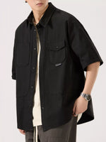 Men's Full Size Button Up Half Sleeve Shirt Plus Size - Farnelli