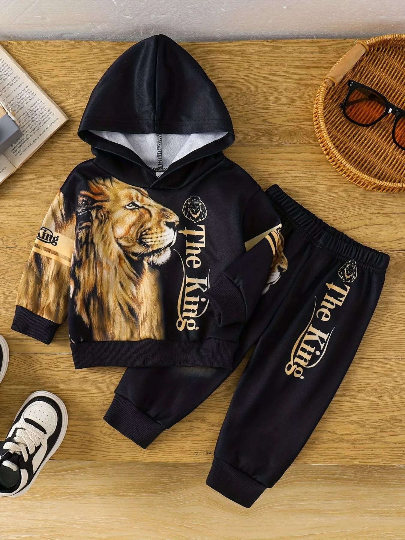 Children's Lion King Print Hoodie and Pants Set - Farnelli