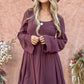 And The Why Back Lace Button Down Detail Bell Sleeve Dress - Farnelli