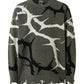 Men's Abstract Pattern Distressed Hem Sweater - Farnelli
