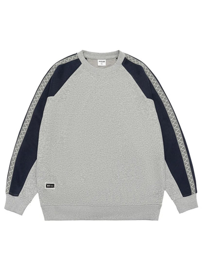 Men's Plus Size Contrast Raglan Sleeve Casual Sweatshirt - Farnelli