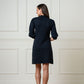 Mock Neck Puff Sleeve Sweater Dress